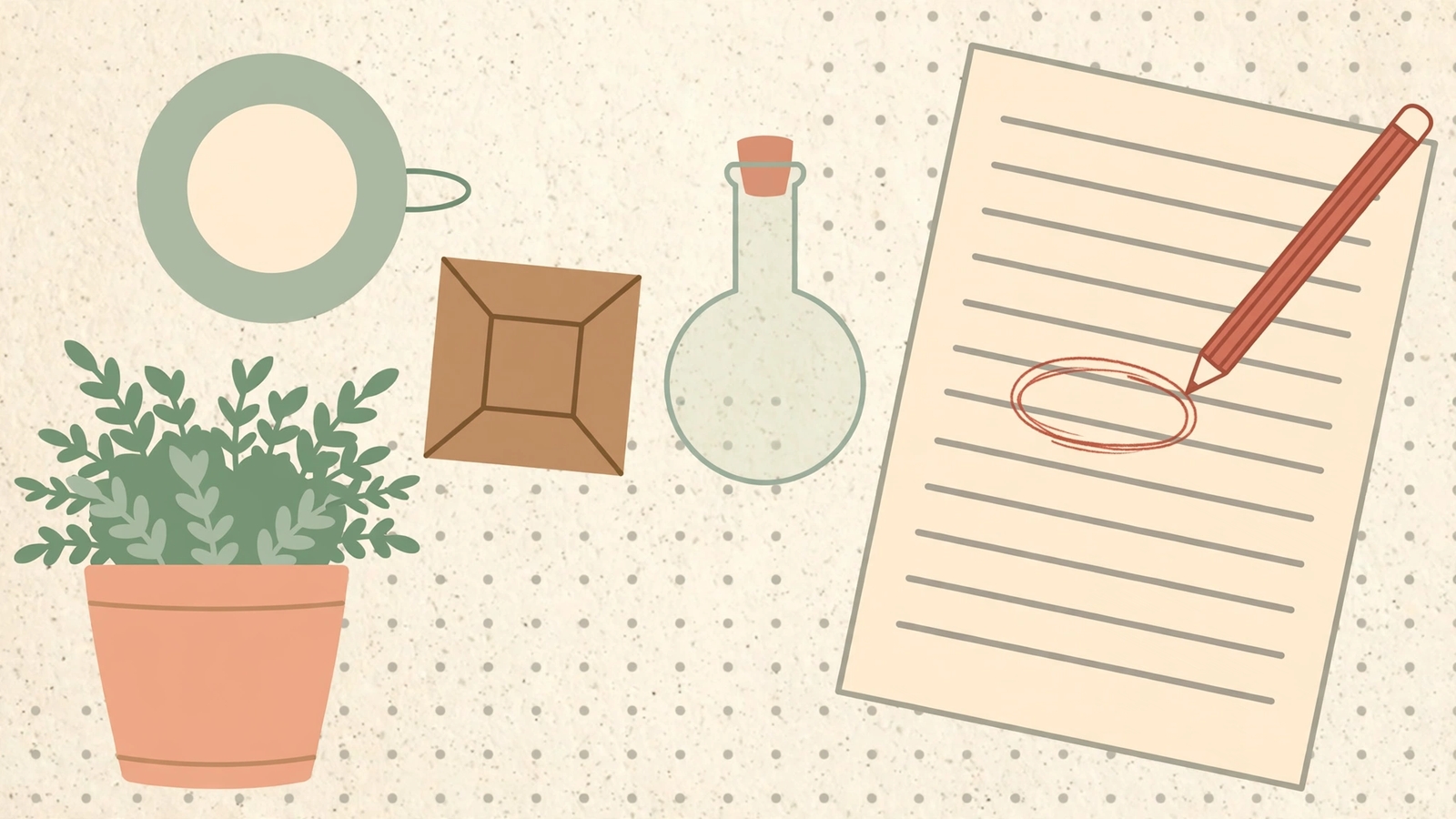 A field-notes illustration of a writer